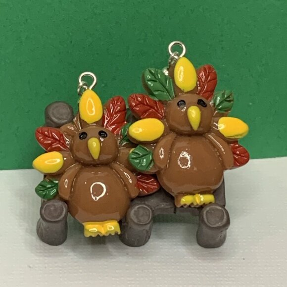 Turkey Earring, Fall Earring, Thanksgiving Earring, Holiday Earring, Gift Idea - Picture 4 of 9
